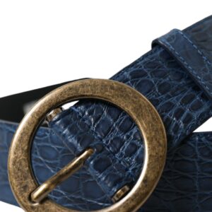 Dolce & Gabbana Elegant Italian Leather Belt with Metal Buckle