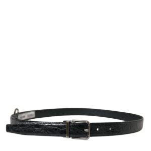 Dolce & Gabbana Elegant Black Leather Belt with Metal Buckle