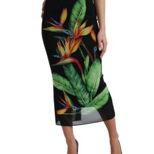 Dolce & Gabbana Floral High Waist Silk Midi Skirt