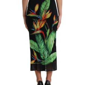 Dolce & Gabbana Floral High Waist Silk Midi Skirt