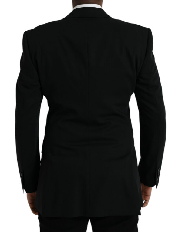 Dolce & Gabbana Black Wool Peak Single Breasted Coat Blazer - Image 3