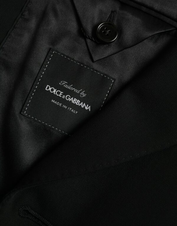 Dolce & Gabbana Black Wool Peak Single Breasted Coat Blazer - Image 7