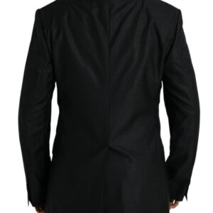 Dolce & Gabbana Black Wool Notch SingleBreasted Coat Blazer