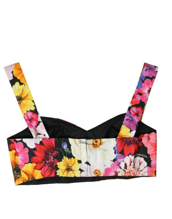 Dolce & Gabbana Exquisite Floral Bustier Crop Top - Image 3