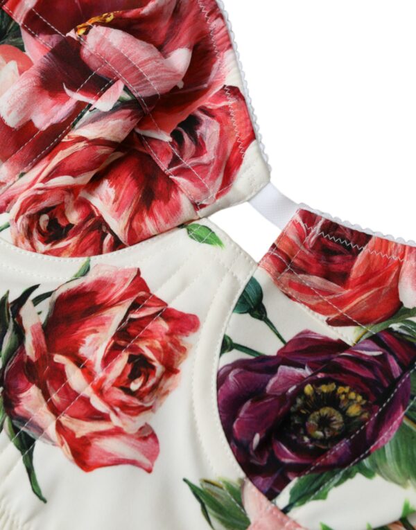 Dolce & Gabbana Floral Silk Blend Bustier Crop Top - Image 2