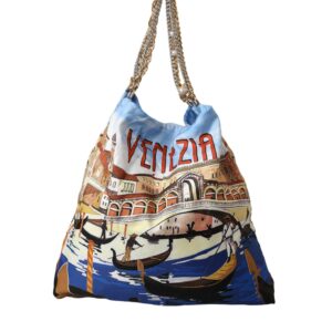 Dolce & Gabbana Multicolor Venezia Canvas Women Shopping Tote Bag