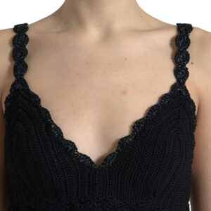 Dolce & Gabbana Elegant Black Crochet Corset Top