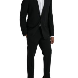 Dolce & Gabbana Black Wool MARTINI Formal 2 Piece Suit