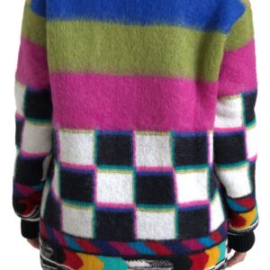 Dolce & Gabbana Multicolor V-Neck Luxury Pullover Sweater