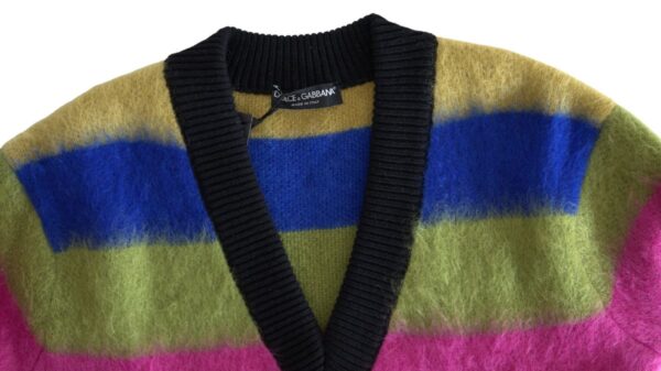 Dolce & Gabbana Multicolor V-Neck Luxury Pullover Sweater - Image 5