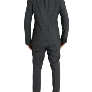 Dolce & Gabbana Gray Plaid Wool MARTINI Formal 2 Piece Suit