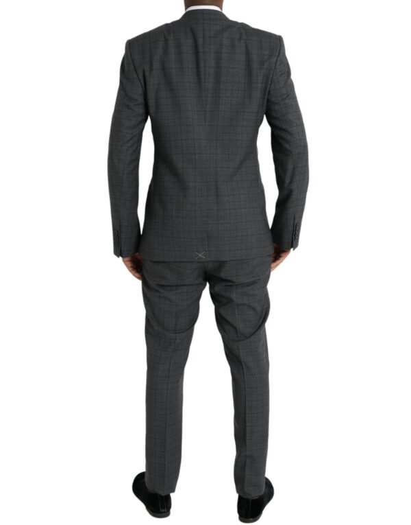 Dolce & Gabbana Gray Plaid Wool MARTINI Formal 2 Piece Suit - Image 2