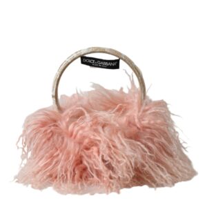 Dolce & Gabbana Elegant Pink Fur Earmuffs – Winter Chic Accessory