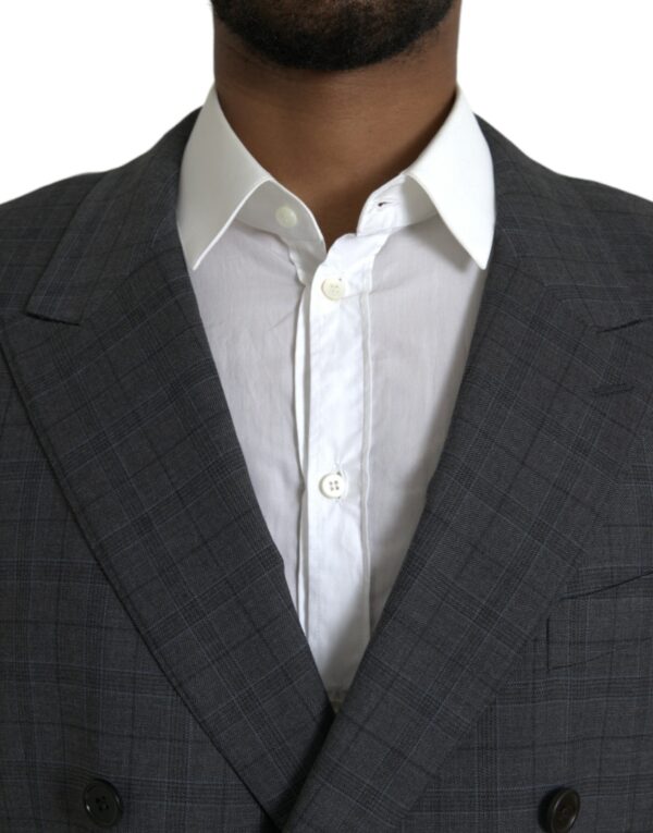 Dolce & Gabbana Gray Plaid Wool MARTINI Formal 2 Piece Suit - Image 4