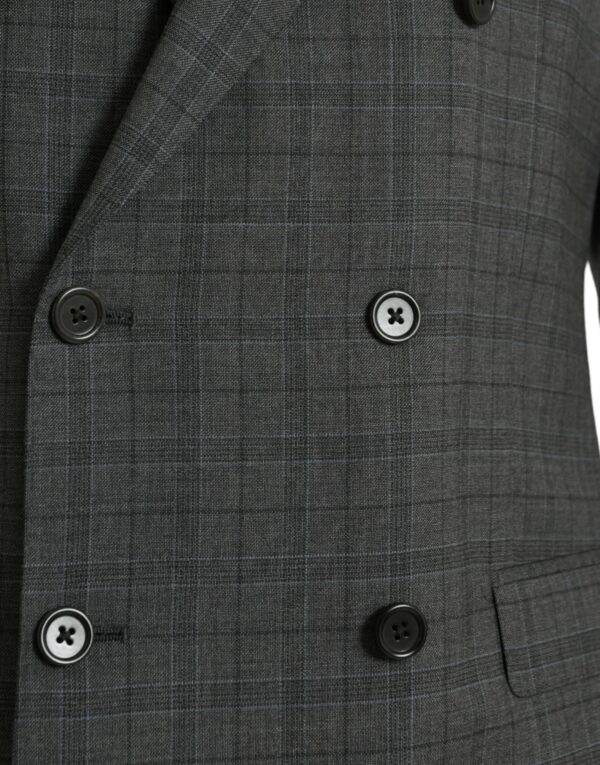 Dolce & Gabbana Gray Plaid Wool MARTINI Formal 2 Piece Suit - Image 5