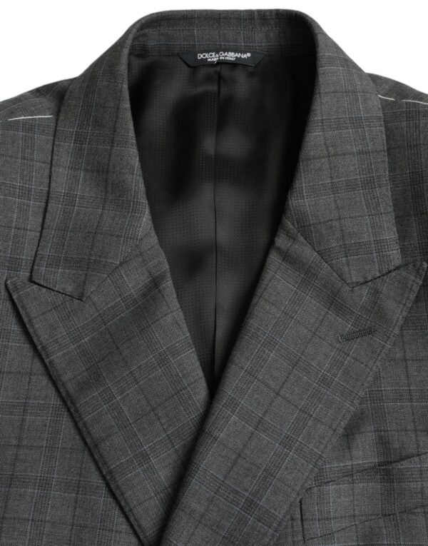 Dolce & Gabbana Gray Plaid Wool MARTINI Formal 2 Piece Suit - Image 8