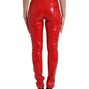 Dolce & Gabbana High Waist Red Skinny Pants – Sleek and Chic