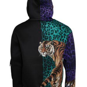 Dolce & Gabbana Multicolor Tiger Hooded Sweatshirt Sweater