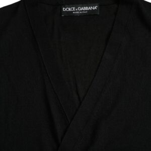 Dolce & Gabbana Black Cashmere Knit Long Sleeves Cardigan Sweater