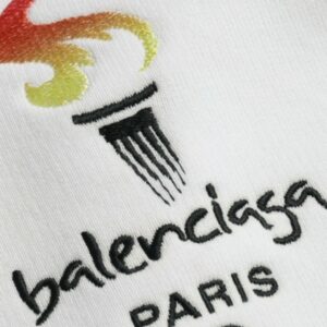 Balenciaga White Cotton Logo Hooded Pullover Sweatshirt Sweater