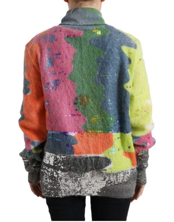 Dolce & Gabbana Multicolor Mohair Stripe Turtleneck Sweater - Image 3