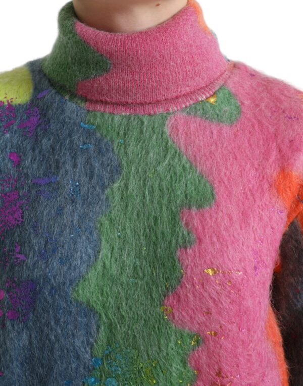 Dolce & Gabbana Multicolor Mohair Stripe Turtleneck Sweater - Image 4