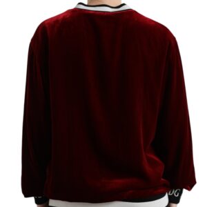 Dolce & Gabbana Elegant Bordeaux Silk-Blend Sweater