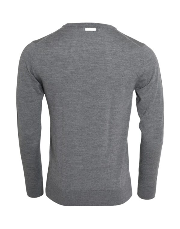 Dolce & Gabbana Ash Gray Wool Crew Neck Pullover Sweater - Image 2