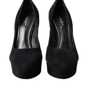 Dolce & Gabbana Black Suede Heeled Pumps Sophistication