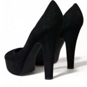 Dolce & Gabbana Black Suede Heeled Pumps Sophistication