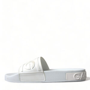 Dolce & Gabbana Elegant White Logo Slides