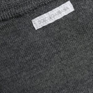 Dolce & Gabbana Dark Gray Wool Crew Neck Pullover Sweater