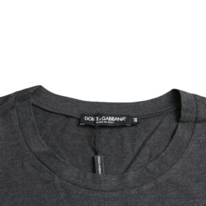 Dolce & Gabbana Gray Logo Print Crewneck Short Sleeve T-shirt