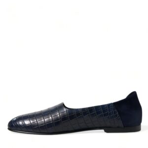 Dolce & Gabbana Elegant Blue Crocodile Leather Loafers