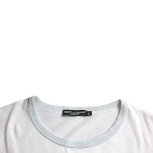 Dolce & Gabbana White Cotton Round Neck Short Sleeve T-shirt