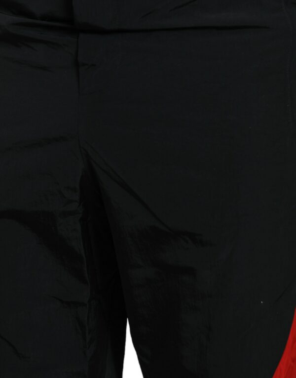 Dolce & Gabbana Black Red Leopard Print Nylon Jogger Pants - Image 4