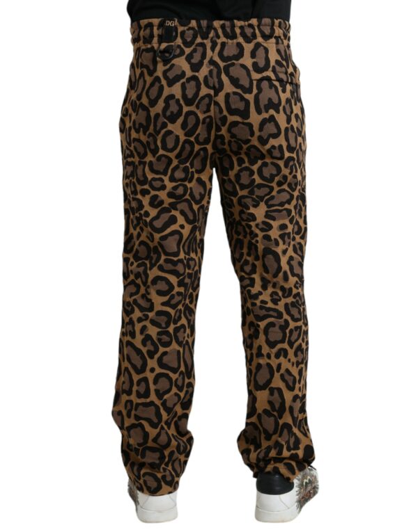 Dolce & Gabbana Brown Leopard Print Polyester Jogger Pants - Image 2