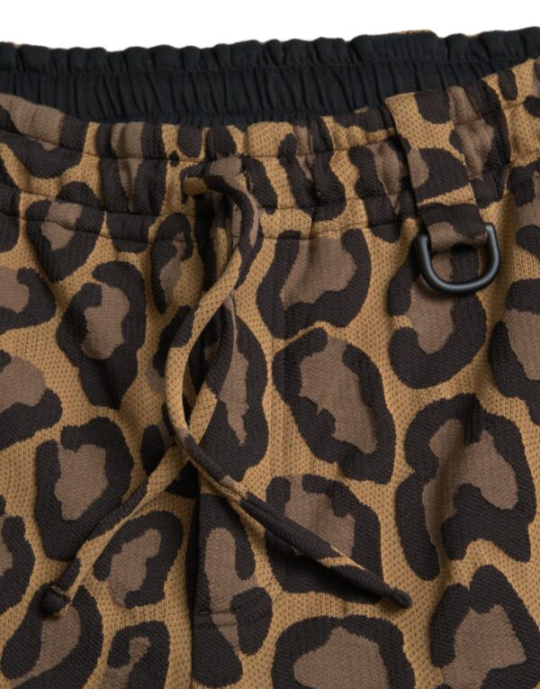 Dolce & Gabbana Brown Leopard Print Polyester Jogger Pants - Image 5