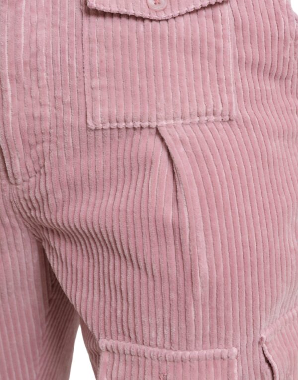 Dolce & Gabbana Pink Corduroy Cotton Stretch Skinny Cargo Jeans - Image 4