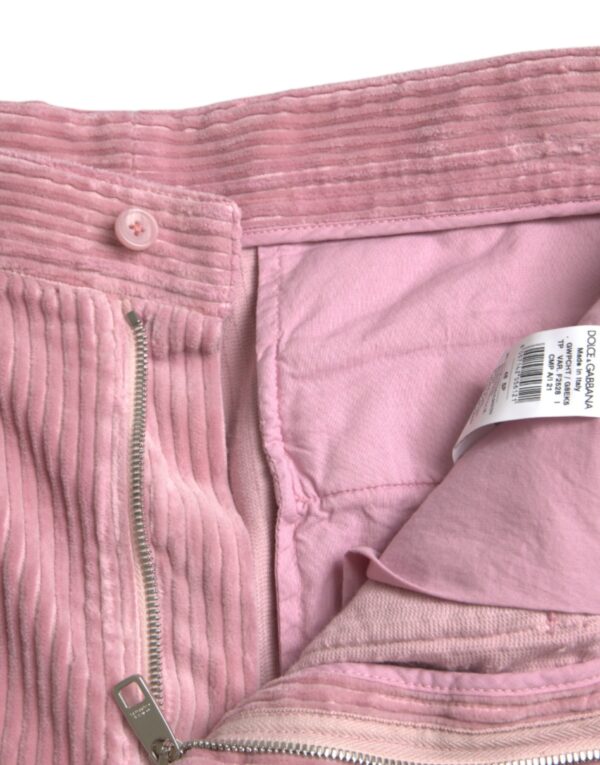 Dolce & Gabbana Pink Corduroy Cotton Stretch Skinny Cargo Jeans - Image 5