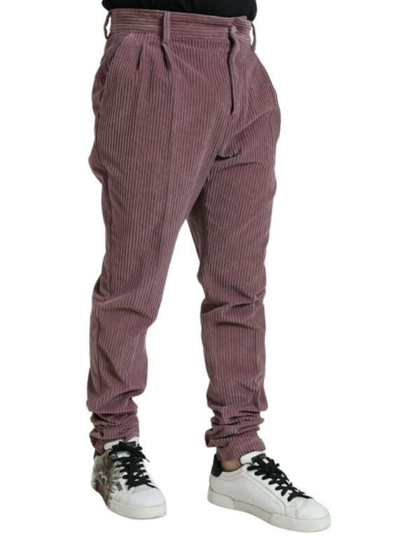 Dolce & Gabbana Purple Corduroy Cotton Stretch Skinny Pants - Image 3