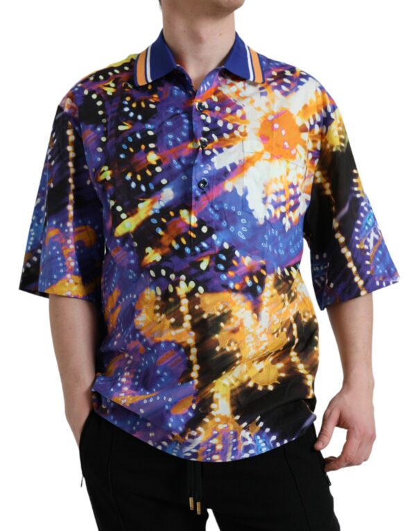 Dolce & Gabbana Multicolor Luminarie Print Cotton Casual Shirt - Image 3