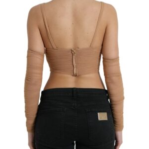 Dolce & Gabbana Elegant Brown Cropped Long Sleeve Top