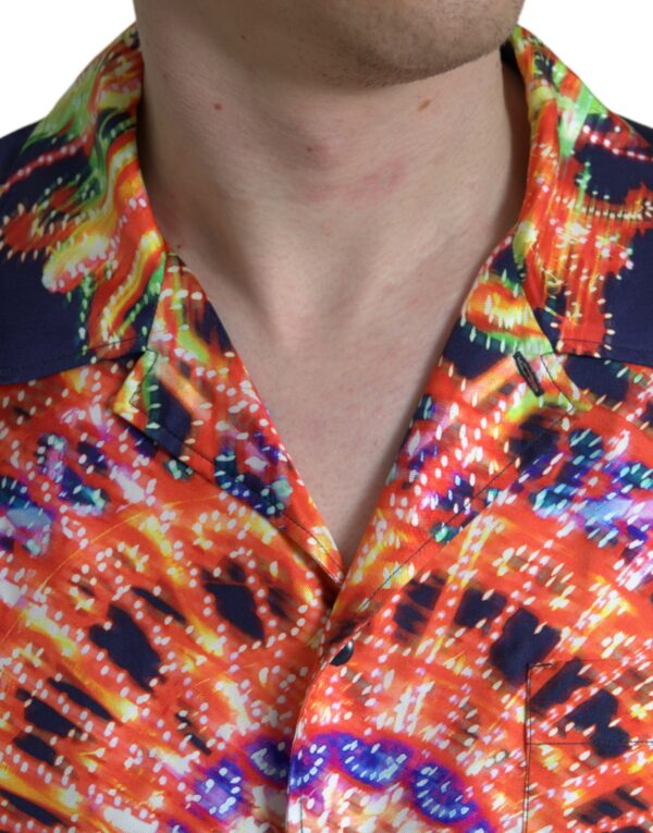 Dolce & Gabbana Multicolor Luminarie Silk Casual Shirt - Image 4