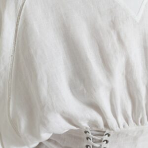 Dolce & Gabbana Elegant White Lace-Up Corset Cropped Top