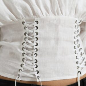 Dolce & Gabbana Elegant White Lace-Up Corset Cropped Top