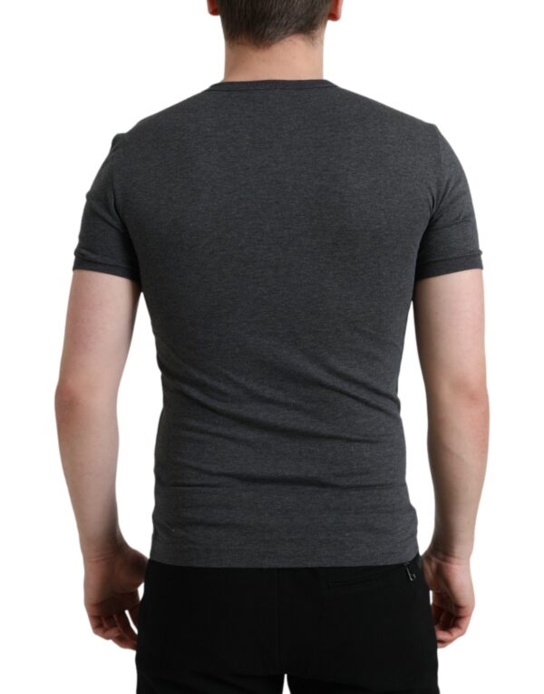 Dolce & Gabbana Elegant Dark Gray Crew Neck Tee - Image 2