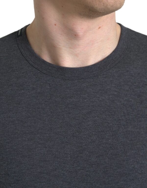 Dolce & Gabbana Elegant Dark Gray Crew Neck Tee - Image 4