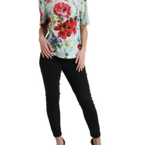 Dolce & Gabbana Chic Floral Round Neck Cotton Top