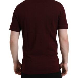 Dolce & Gabbana Elegant Maroon Cotton Blend Polo Tee